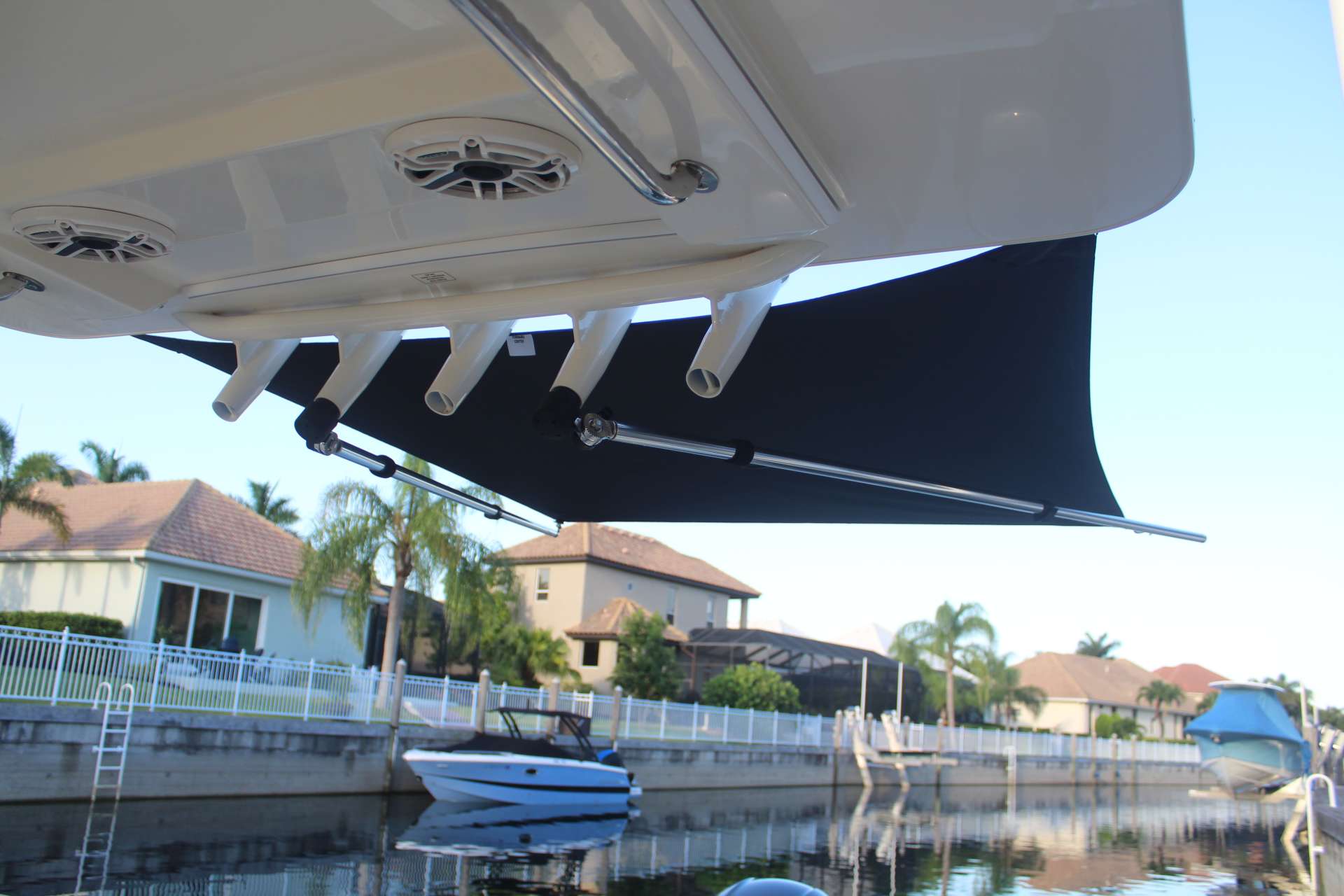 rod holder boat shade